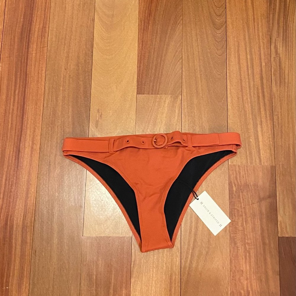maroon belted bikini bottom